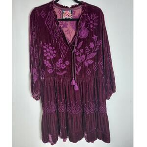 Johnny Was Los Angeles J39223-8 Embroidered Rayon Silk Blend Size S